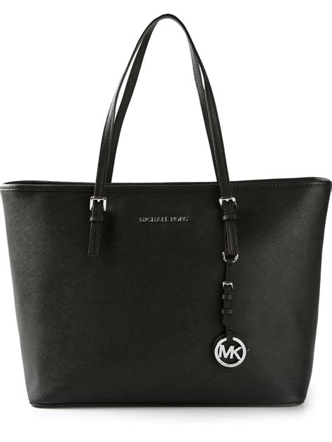 michael kors bags black and white|michael kors black tote handbag.